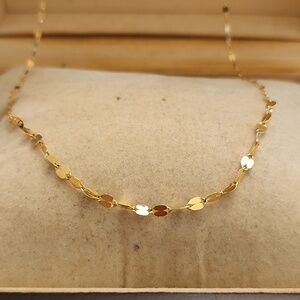 14kt Gold Faceted Bead Necklace - Women Jewelry 18'